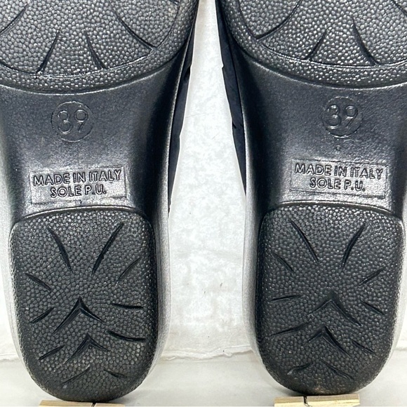 Flexus Womens Black Decca Leather 2-Strap Slide Wedge Sandals SZ EU 39 US 8.5 - Picture 10 of 12